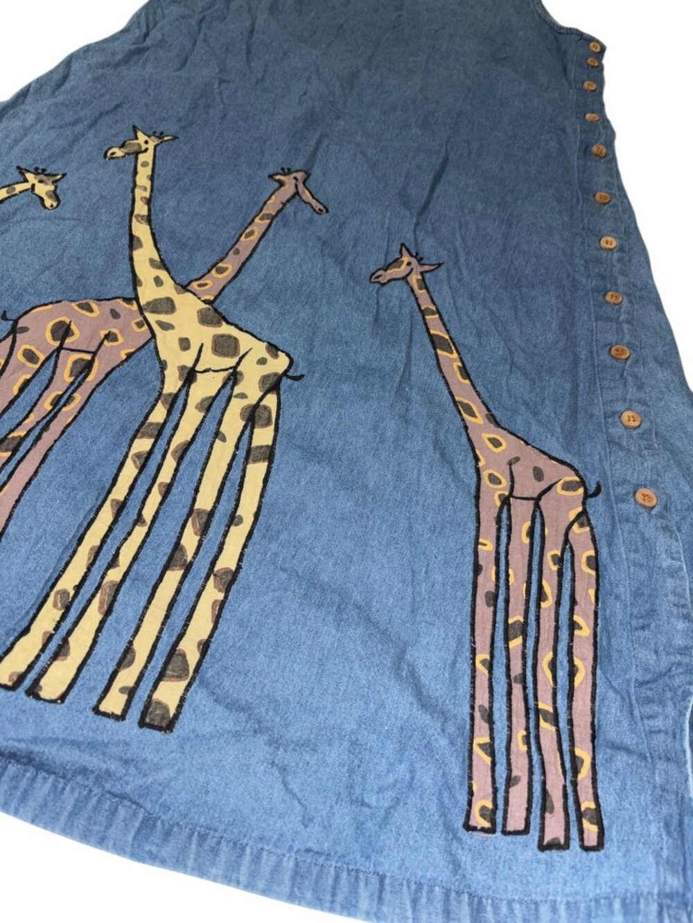 Bedford Fair Lifestyles XL Denim Sleeveless Maxi Dress Giraffes - Picture 2 of 7